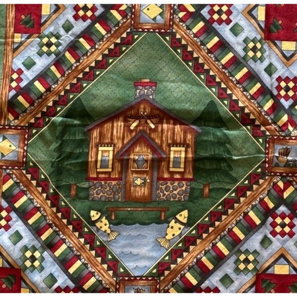 Mumms the Word Rustic Cabin Wildlife Quilting Fabric Moose Fish Bear 2+ Yards De - Picture 4 of 12